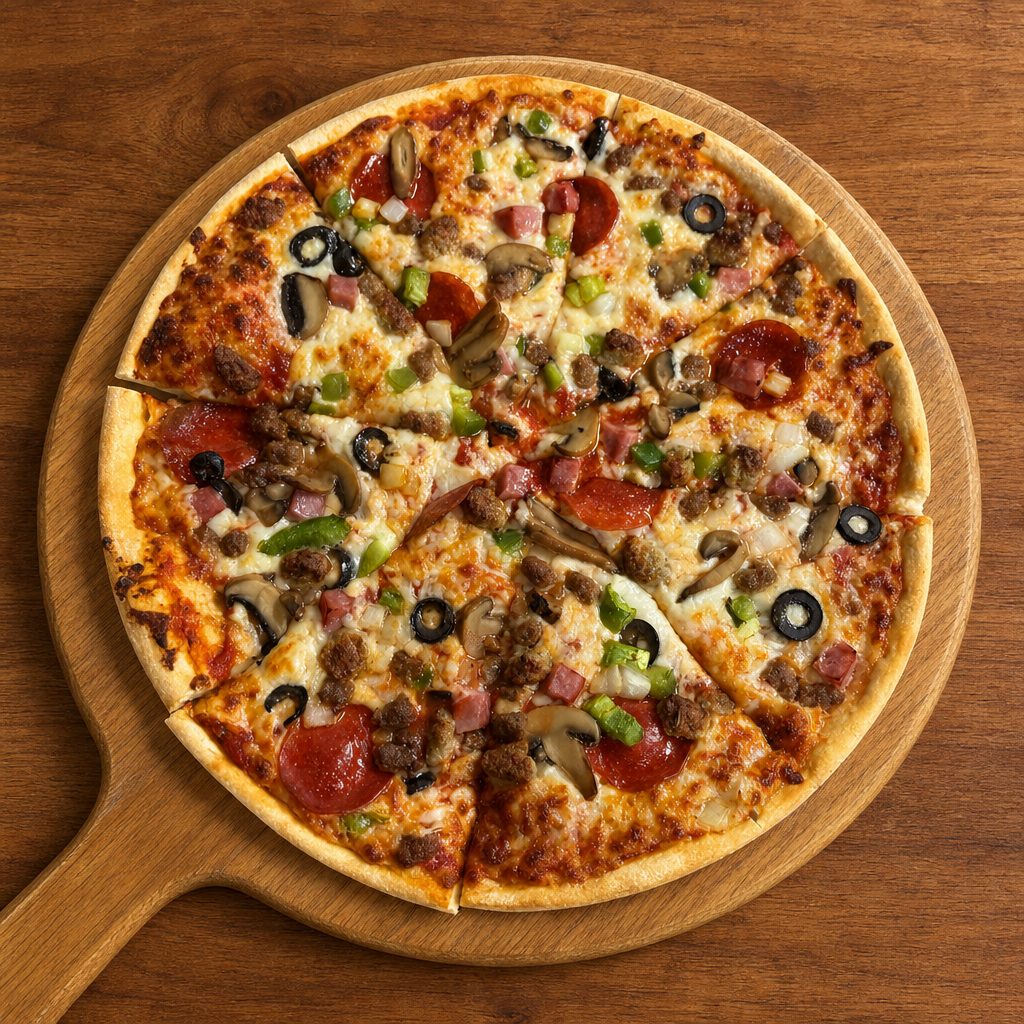 The Works Pizza Large.