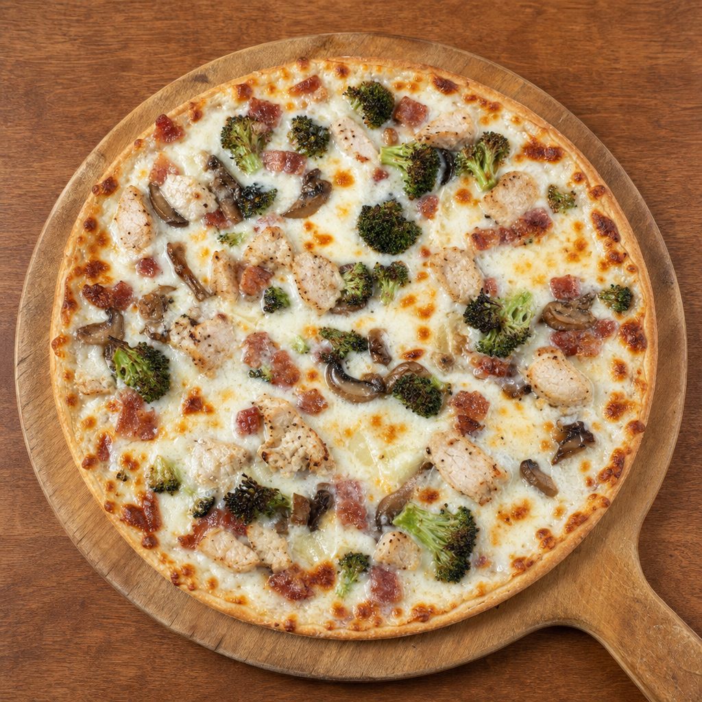 Chicken Alfredo Pizza Large.