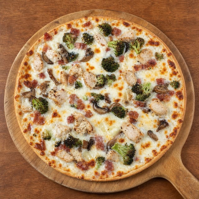 Chicken Alfredo Pizza Large.