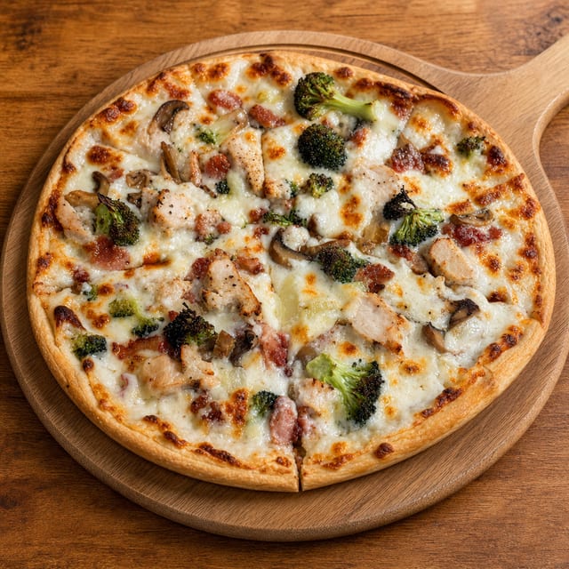 Chicken Alfredo Pizza Small.